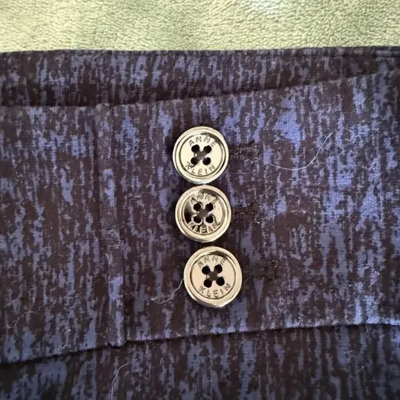 Anne Klein Size 10 Blue Pants Inseam 32” Pockets Zipper Viscose Blend - Picture 2 of 5